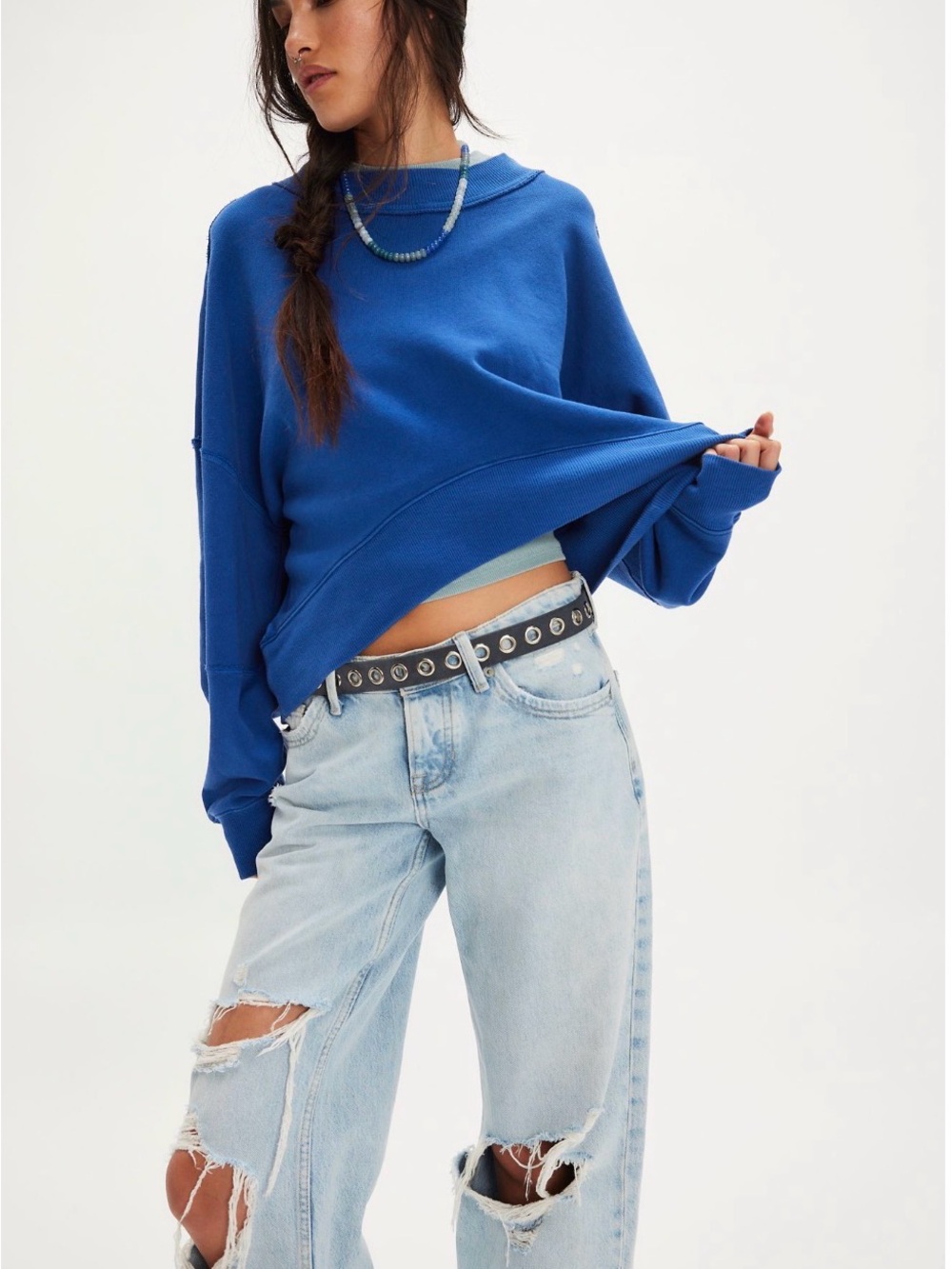 Free People We The Free Hi-Low Pullover XL